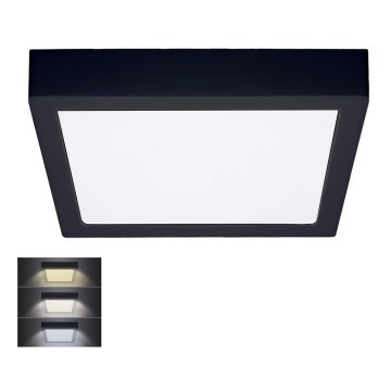 Plafonieră LED/24W/230V 3000/4000/6000K negru pătrat