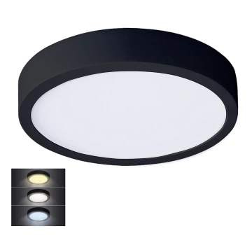 Plafonieră LED/24W/230V 3000/4000/6000K negru rotund