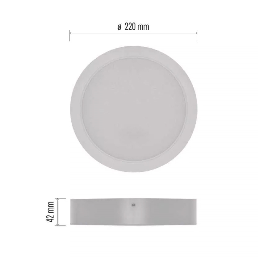 Plafonieră LED/24W/230V d. 22 cm albă