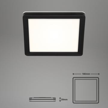 Plafonieră LED/8W/230V 19x19 cm neagră IP44 Briloner 3010-015