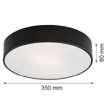 Plafonieră LED Argon 3570 DARLING LED/25W/230V d. 35 cm negru