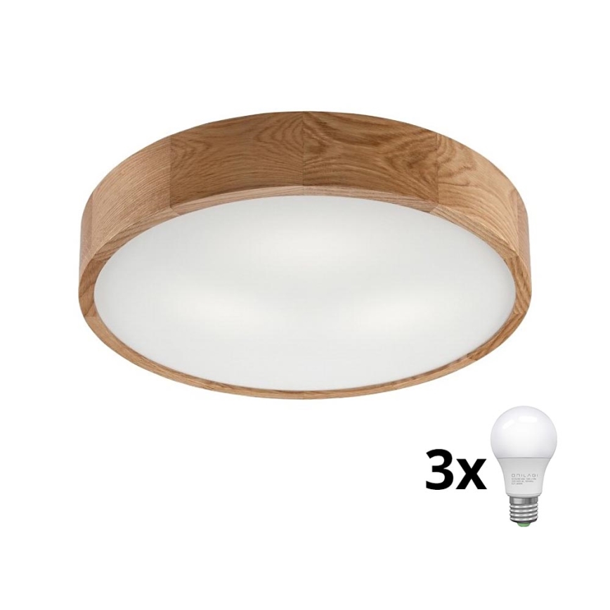 Plafonieră LED Brilagi CARVALHO 3xE27/60W/230V stejar d. 47,5 cm