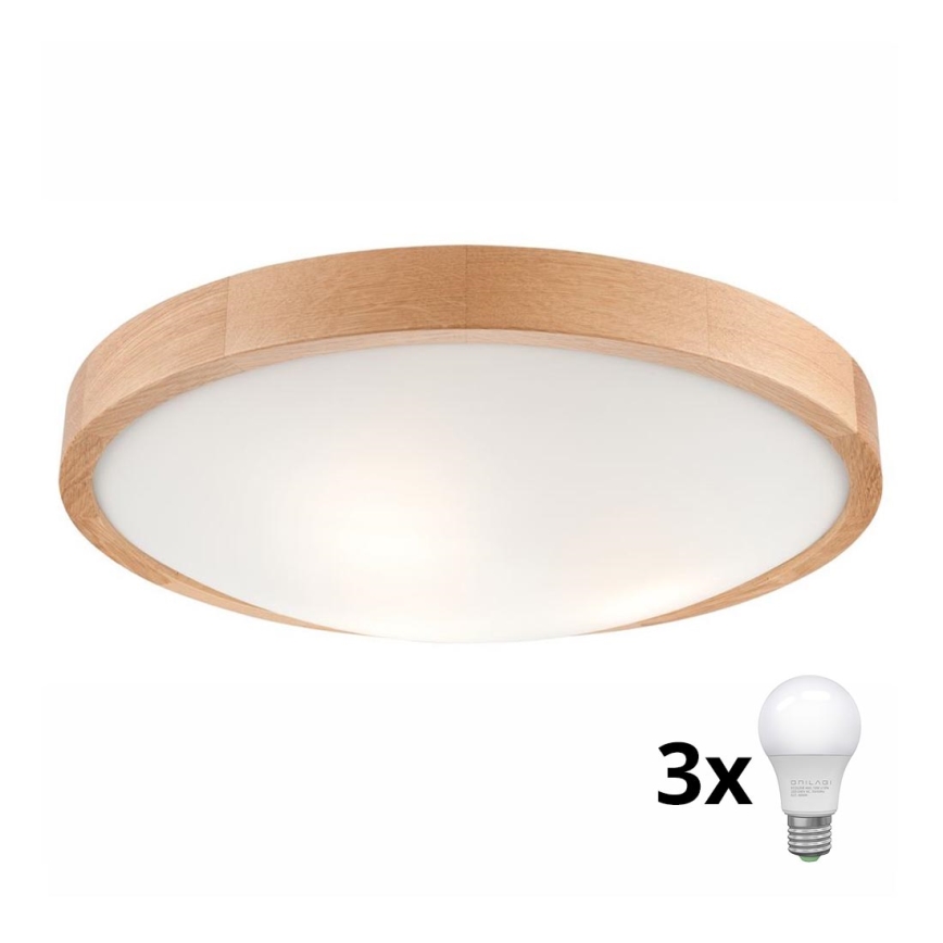 Plafonieră LED Brilagi CARVALHO SLIM 3xE27/60W/230V stejar d. 47 cm