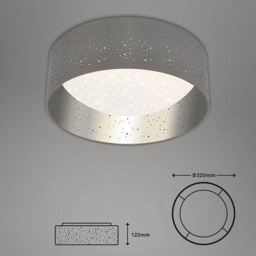 Plafonieră LED Briloner 3482014 MAILA STARRY LED/12W/230V gri/argintiu