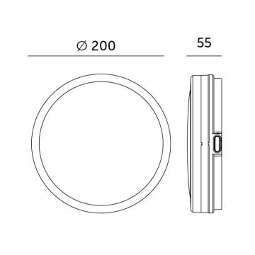 Plafonieră LED cu senzor pentru baie LED/12W/230V 3000/4000/6500K IP65 d. 20 cm alb + telecomandă