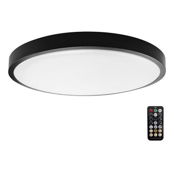 Plafonieră LED cu senzor pentru baie LED/36W/230V 4000K IP44 negru + telecomandă