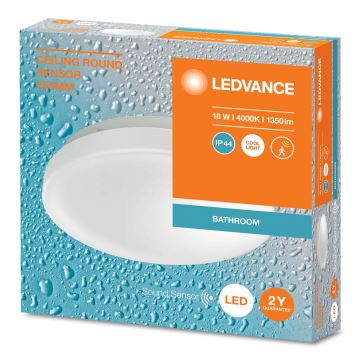 Plafonieră LED cu senzor pentru baie Ledvance CEILING ROUND LED/18W/230V IP44