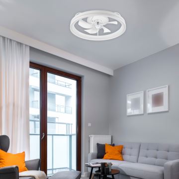 Plafonieră LED dimabilă cu ventilator FARGO LED/37W/230V alb + telecomandă