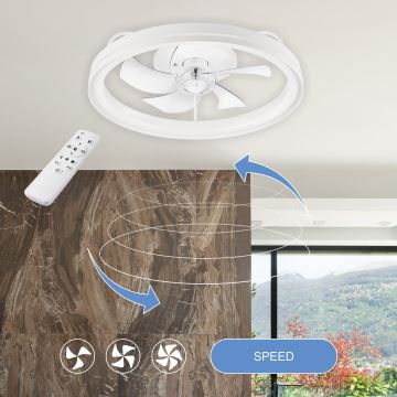 Plafonieră LED dimabilă cu ventilator FARGO LED/37W/230V alb + telecomandă