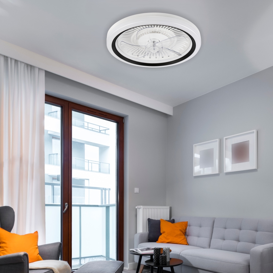 Plafonieră LED dimabilă cu ventilator GEMMA LED/37W/230V alb + telecomandă