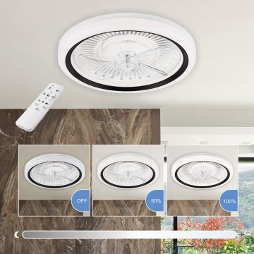 Plafonieră LED dimabilă cu ventilator GEMMA LED/37W/230V alb + telecomandă