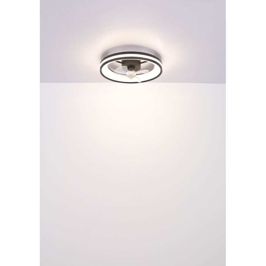 Plafonieră LED dimabilă cu ventilator Globo LED/30W/230V 2700-6500K negru + telecomandă