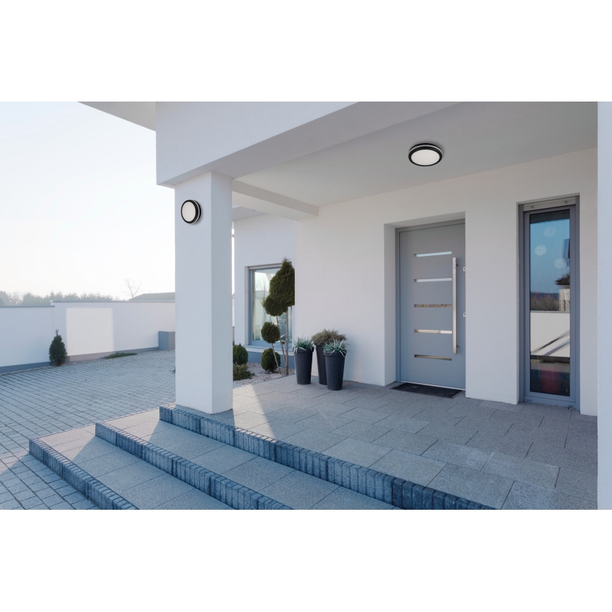 Plafonieră LED de exterior BENO ECO LED/12W/230V 3000/4000/6500K d. 20 cm IP65 negru