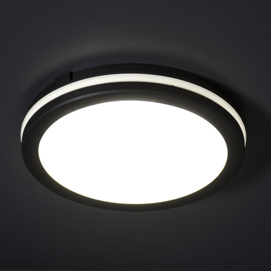 Plafonieră LED de exterior BENO ECO LED/12W/230V 3000/4000/6500K d. 20 cm IP65 negru