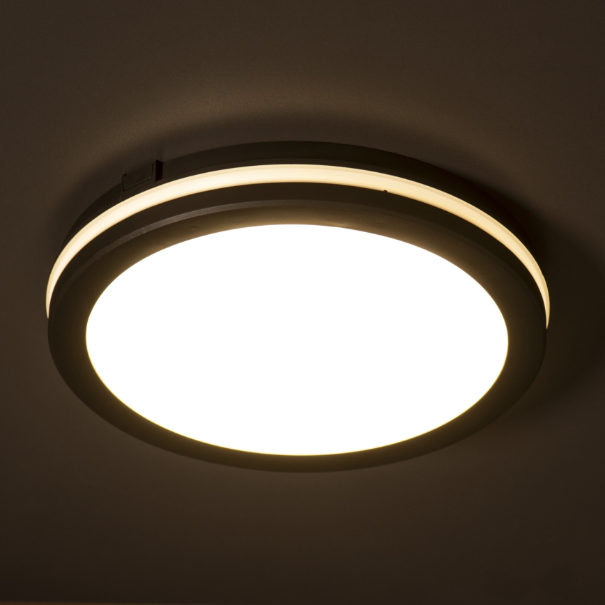 Plafonieră LED de exterior BENO ECO LED/12W/230V 3000/4000/6500K d. 20 cm IP65 negru