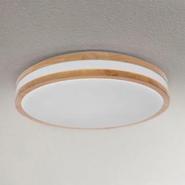 Plafonieră LED dimabilă Brilagi MOLINA LED/48W/230V 3000-6500K stejar d. 38 cm + telecomandă