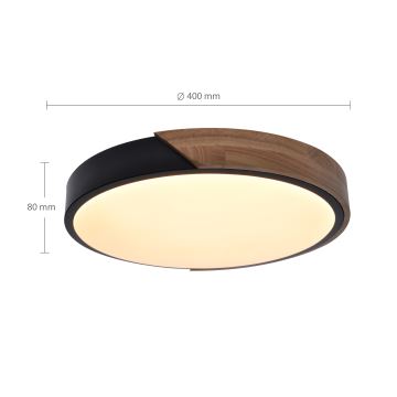 Plafonieră LED dimabilă Brilagi PILANA LED/48W/230V 3000-6500K stejar d. 40 cm + telecomandă