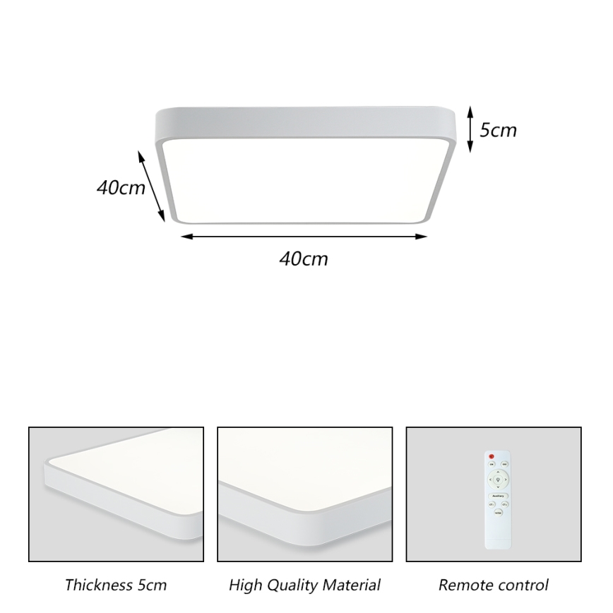 Plafonieră LED dimabilă Brilagi POOL LED/36W/230V 3000-6000K 40x40 cm alb + telecomandă