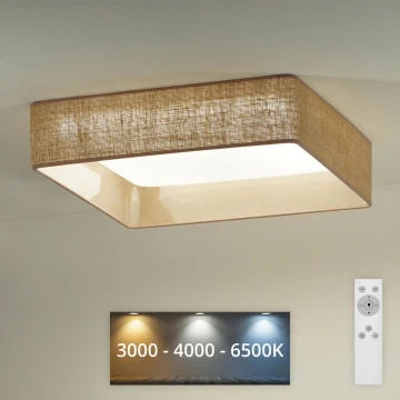 Plafonieră LED dimabilă Brilagi VELVET SQUARE LED/24W/230V 3000/4000/6500K maro + telecomandă