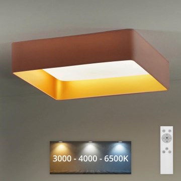 Plafonieră LED dimabilă Brilagi VELVET SQUARE LED/24W/230V 3000/4000/6500K roz + telecomandă