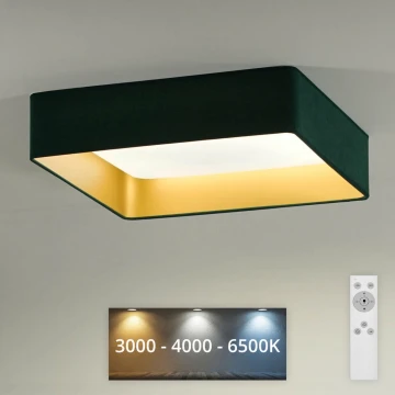 Plafonieră LED dimabilă Brilagi VELVET SQUARE LED/24W/230V 3000/4000/6500K verde + telecomandă