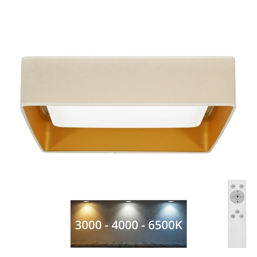 Plafonieră LED dimabilă Brilagi VELVET SQUARE LED/24W/230V 3000/4000/6500K crem + telecomandă