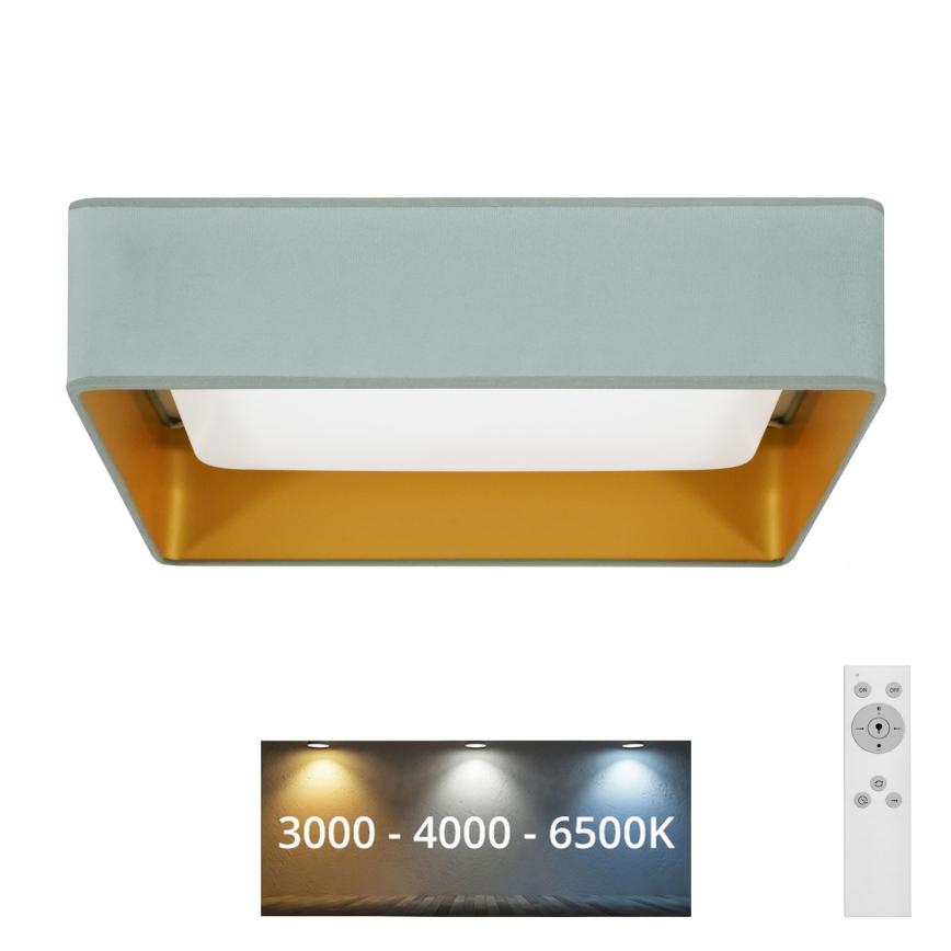 Plafonieră LED dimabilă Brilagi VELVET SQUARE LED/24W/230V 3000/4000/6500K verde-mentă + telecomandă