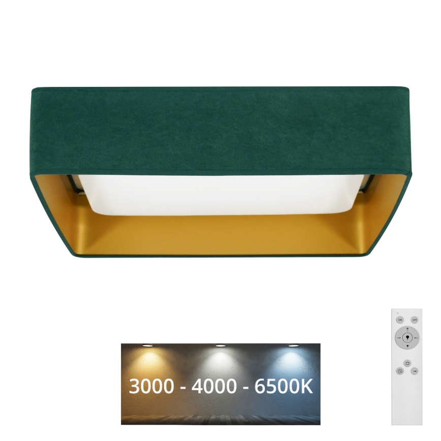 Plafonieră LED dimabilă Brilagi VELVET SQUARE LED/24W/230V 3000/4000/6500K verde + telecomandă