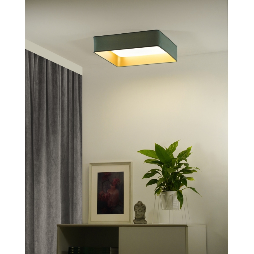 Plafonieră LED dimabilă Brilagi VELVET SQUARE SMART LED/36W/230V 2700-6500K Wi-Fi Tuya verde-mentă + telecomandă