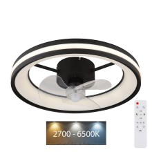 Plafonieră LED dimabilă cu ventilator Globo LED/30W/230V 2700-6500K negru + telecomandă