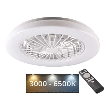 Plafonieră LED dimabilă cu ventilator LIBYA LED/48W/230V 3000-6500K alb + telecomandă