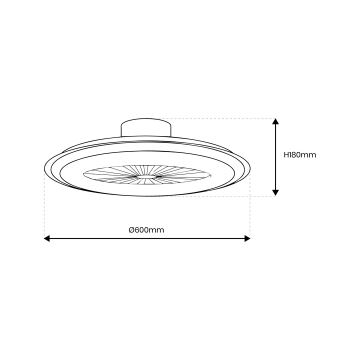 Plafonieră LED dimabilă cu ventilator ZONDA LED/48W/230V 3000-6000K argintiu + telecomandă