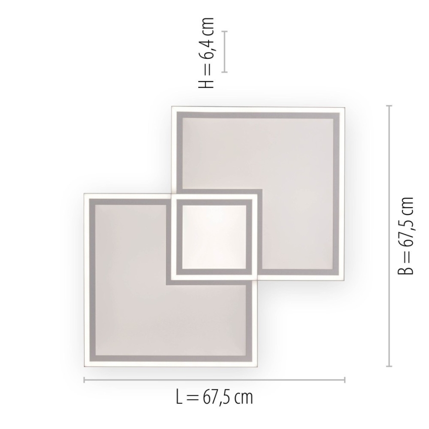 Plafonieră LED dimabilă EDGING LED/51W/230V 2700-5000K Leuchten Direkt 14855-16 + telecomandă