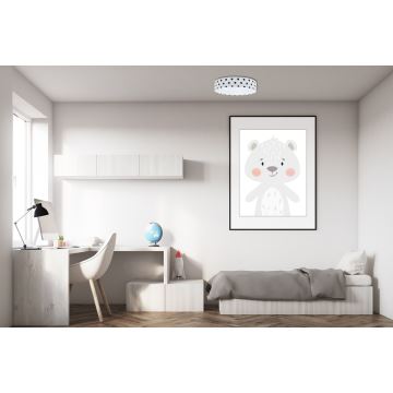 Plafonieră LED dimabilă SMART GALAXY KIDS LED/24W/230V 3000-6500K alb/negru buline + telecomandă