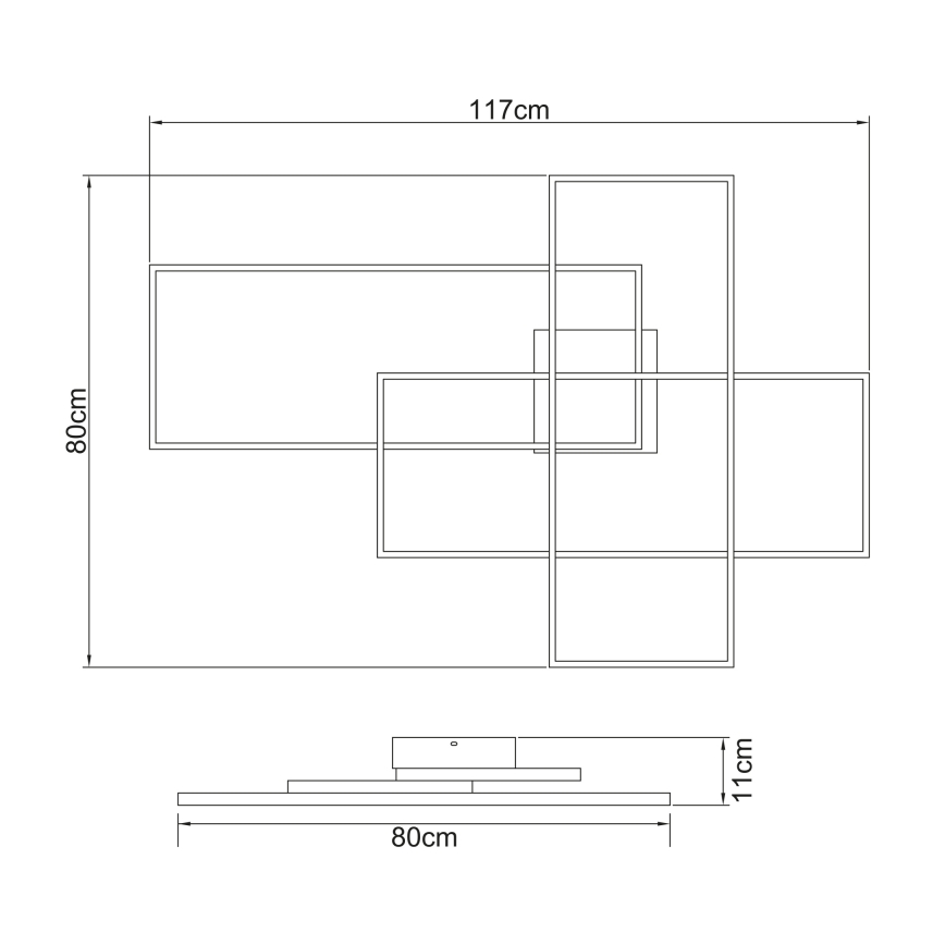 Plafonieră LED dimabilă Globo GABRIEL LED/100W/230V + telecomandă