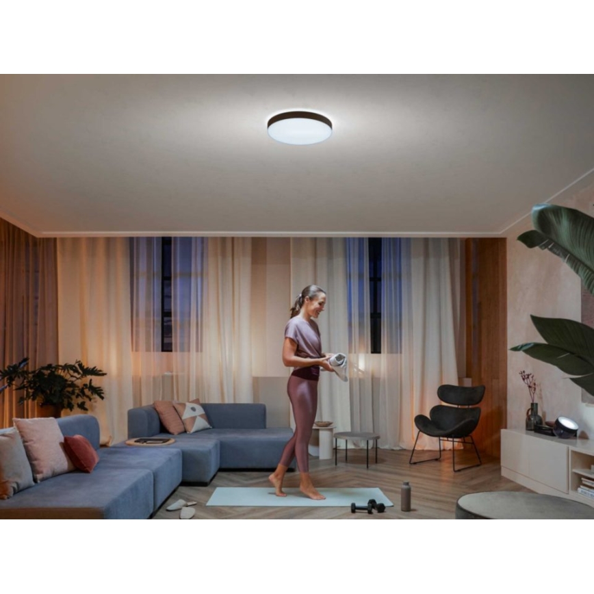 Plafonieră LED dimabilă Hue ENRAVE LED/33,5W/230V 2200-6500K d. 425 mm neagră Philips + telecomandă