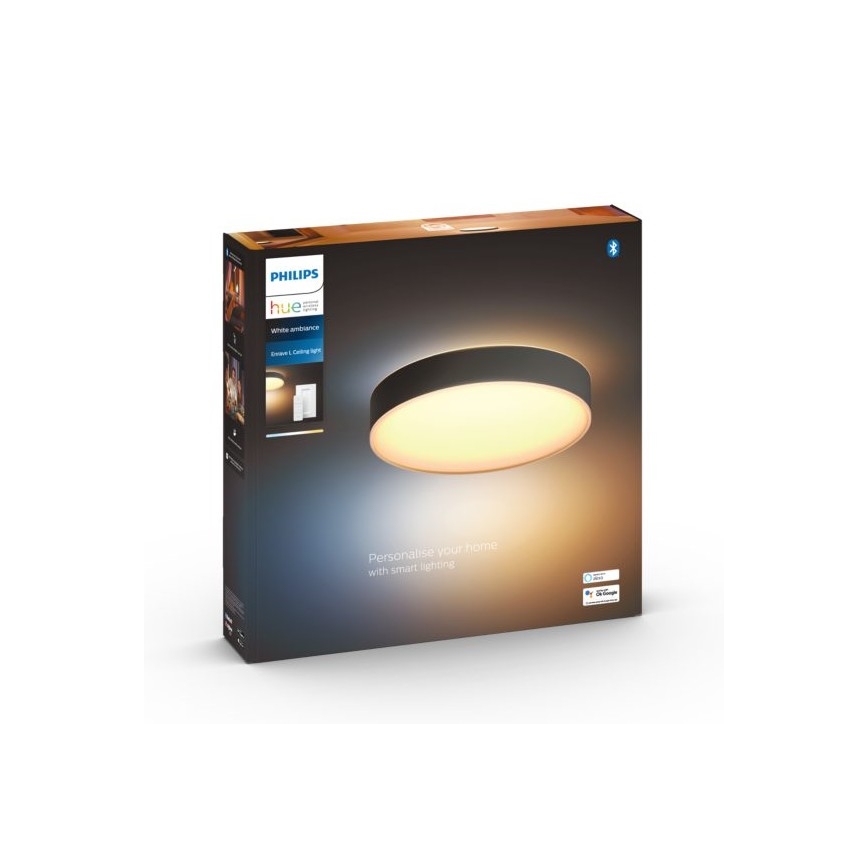 Plafonieră LED dimabilă Hue ENRAVE LED/33,5W/230V 2200-6500K d. 425 mm neagră Philips + telecomandă