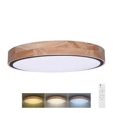 Plafonieră LED dimabilă IRON OAK LED/48W/230V 3000-6500K maro d. 40 cm + telecomandă