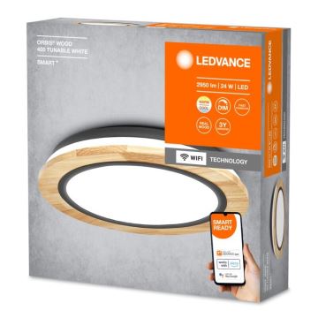 Plafonieră LED dimabilă Ledvance SMART+ ORBIS WOOD LED/24W/230V 2700-6500K Wi-Fi