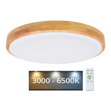 Plafonieră LED dimabilă LENA LED/60W/230V 3000-6500K stejar + telecomandă