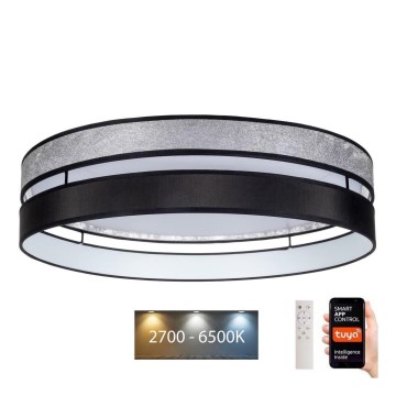 Plafonieră LED dimabilă LIMA LED/36W/230V 2700-6500K Wi-Fi Tuya negru/argintiu + telecomandă