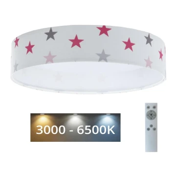 Plafonieră LED dimabilă SMART GALAXY KIDS LED/24W/230V 3000-6500K alb/roz/gri stele + telecomandă