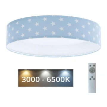Plafonieră LED dimabilă SMART GALAXY KIDS LED/24W/230V 3000-6500K albastru/alb stele + telecomandă