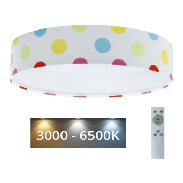 Plafonieră LED dimabilă SMART GALAXY KIDS LED/24W/230V 3000-6500K colorat buline + telecomandă