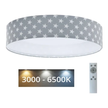 Plafonieră LED dimabilă SMART GALAXY KIDS LED/24W/230V 3000-6500K gri/alb stele + telecomandă