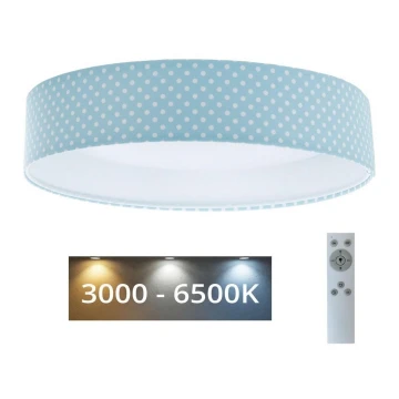 Plafonieră LED dimabilă SMART GALAXY KIDS LED/24W/230V 3000-6500K turcoaz/alb buline + telecomandă
