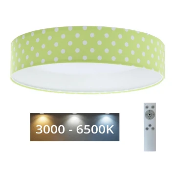 Plafonieră LED dimabilă SMART GALAXY KIDS LED/24W/230V 3000-6500K verde/alb buline + telecomandă