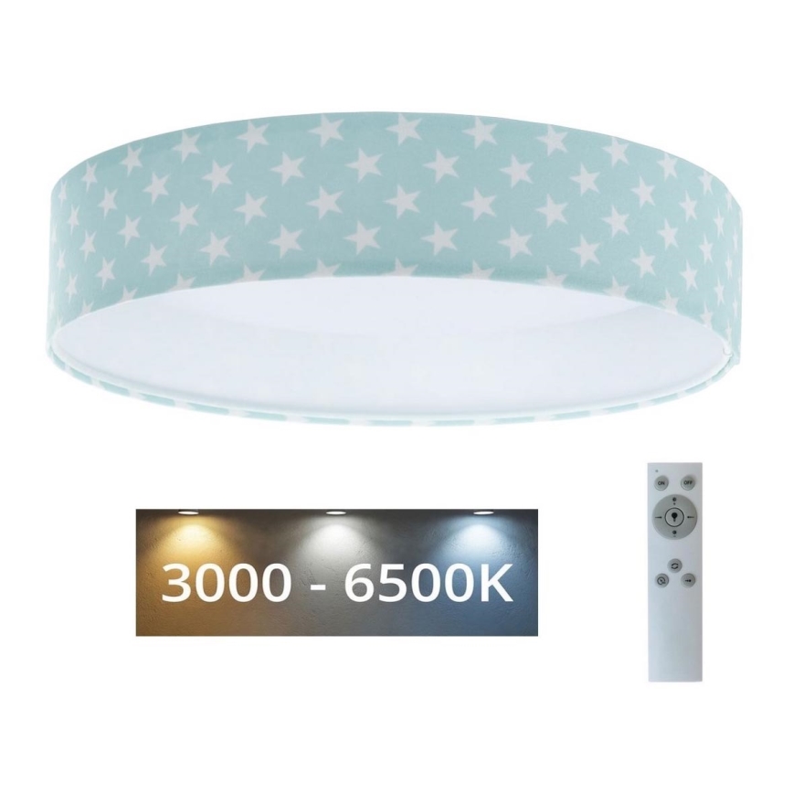 Plafonieră LED dimabilă SMART GALAXY KIDS LED/24W/230V 3000-6500K verde/alb stele + telecomandă