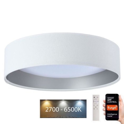 Plafonieră LED dimabilă SMART GALAXY LED/36W/230V d. 55 cm 2700-6500K Wi-Fi Tuya alb/argintiu + telecomandă