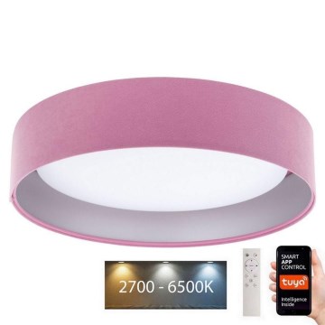 Plafonieră LED dimabilă SMART GALAXY LED/36W/230V d. 55 cm 2700-6500K Wi-Fi Tuya roz/argintiu + telecomandă